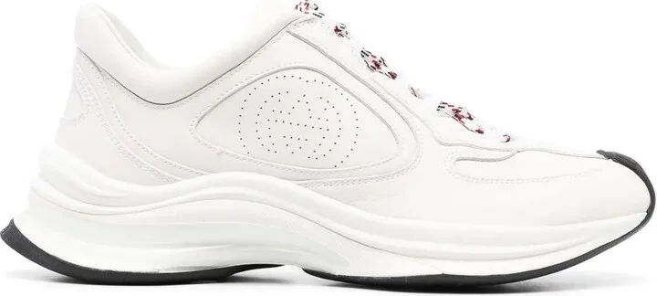 Perforated-Logo Lace-Up Sneakers