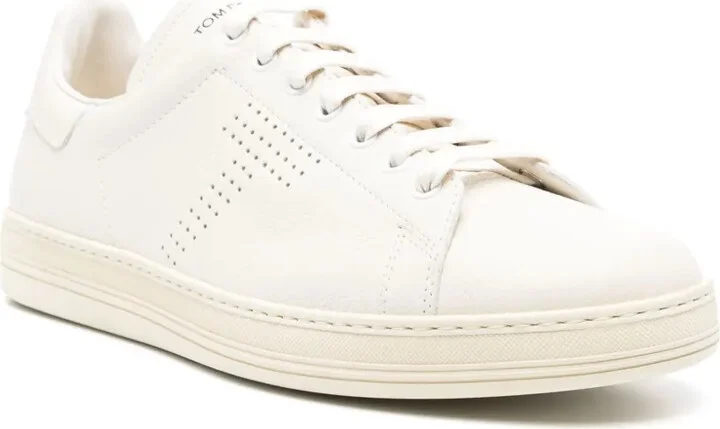 Perforated-Logo Leather Sneakers - Image 2