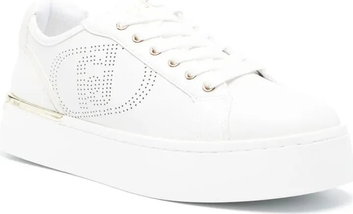 Perforated-Logo Leather Sneakers - Image 2