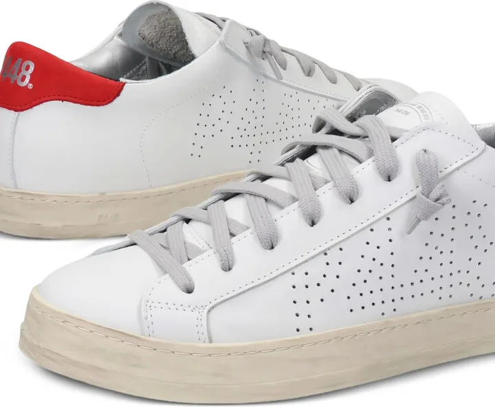 Perforated-Logo Leather Sneakers - Image 4