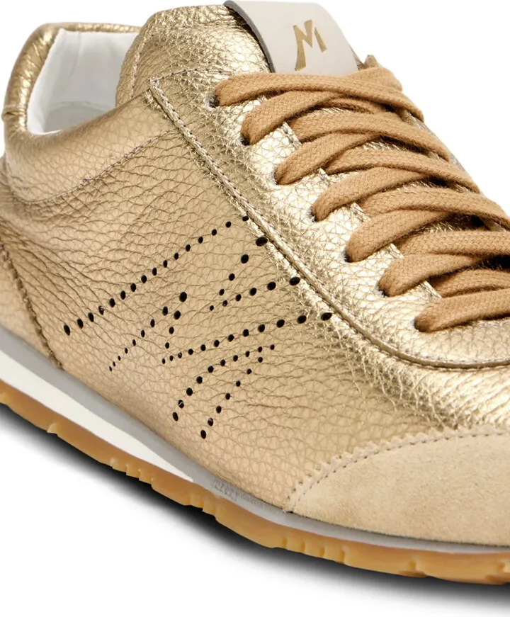 Perforated-Logo Leather Sneakers - Image 3