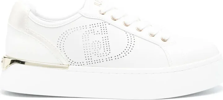 Perforated-Logo Leather Sneakers