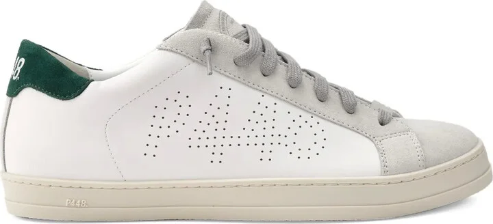 Perforated-Logo Leather Sneakers