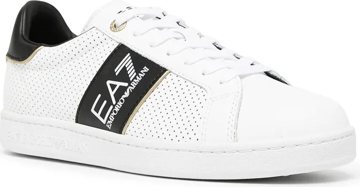 Perforated Logo-Stripe Low-Top Sneakers - Image 2