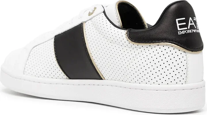 Perforated Logo-Stripe Low-Top Sneakers - Image 3