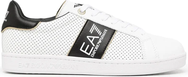 Perforated Logo-Stripe Low-Top Sneakers