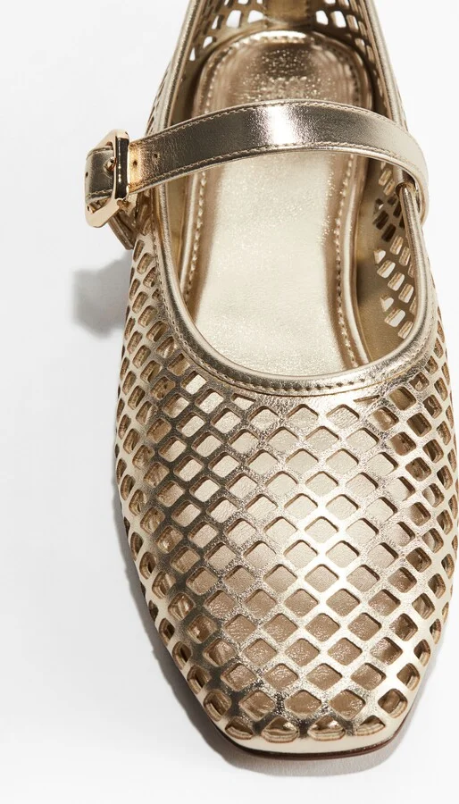 Perforated Mary Jane Ballet Flats