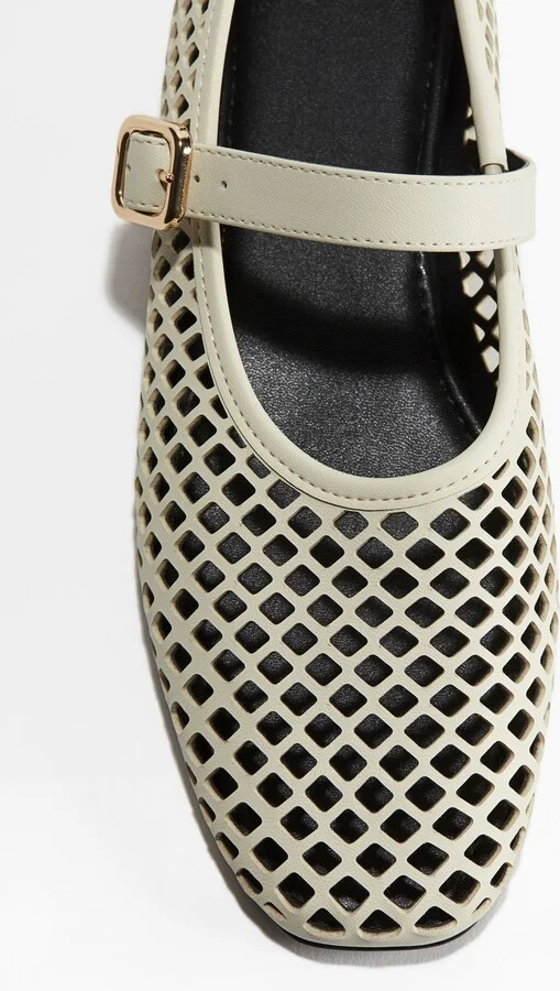 Perforated Mary Jane Ballet Flats