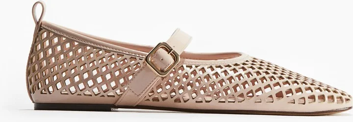 Perforated Mary Jane Ballet Flats