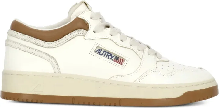 Perforated Platform Leather Sneakers