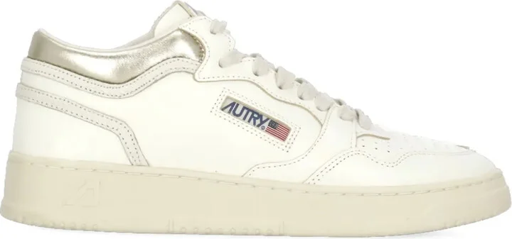Perforated Platform Leather Sneakers