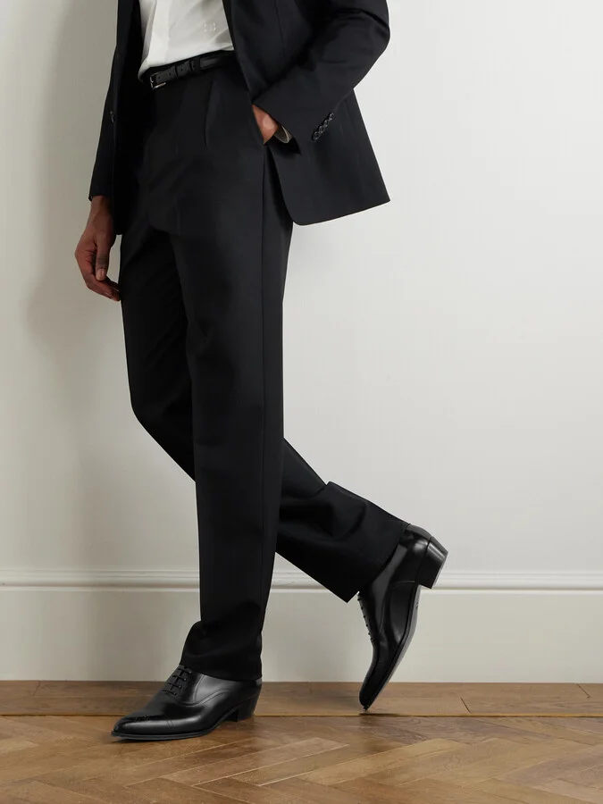 Perforated Polished-Leather Oxford Shoes - Image 2