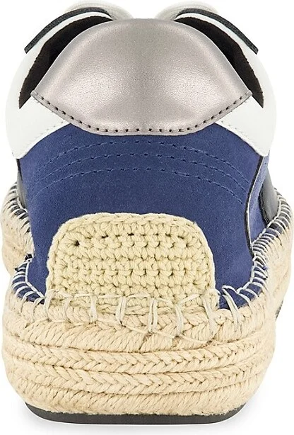 Perforated Suede Low-Top Espadrille Sneakers - Image 5