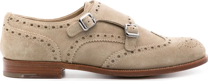 Perforated Suede Monk Shoes