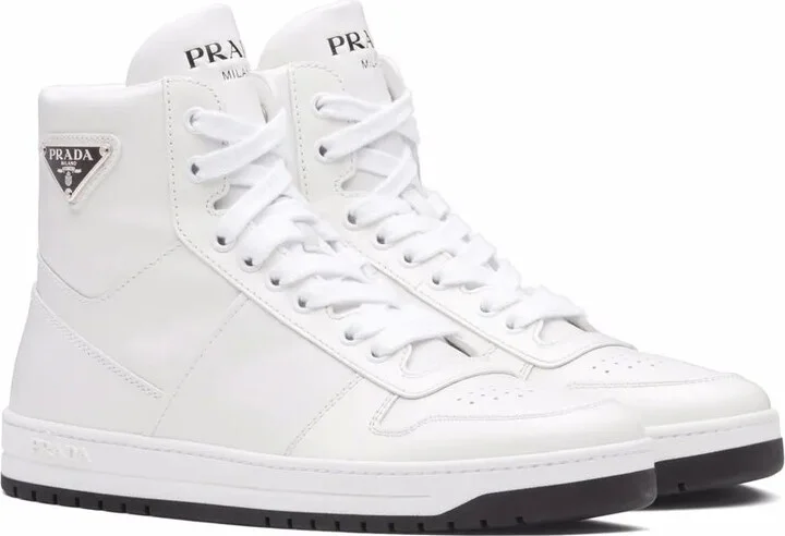 Perforated triangle-logo high-top sneakers - Image 2