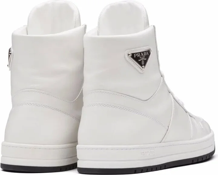 Perforated triangle-logo high-top sneakers - Image 3