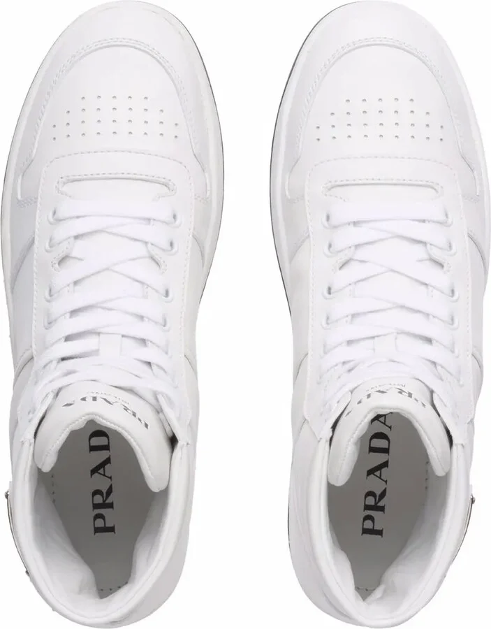 Perforated triangle-logo high-top sneakers - Image 4