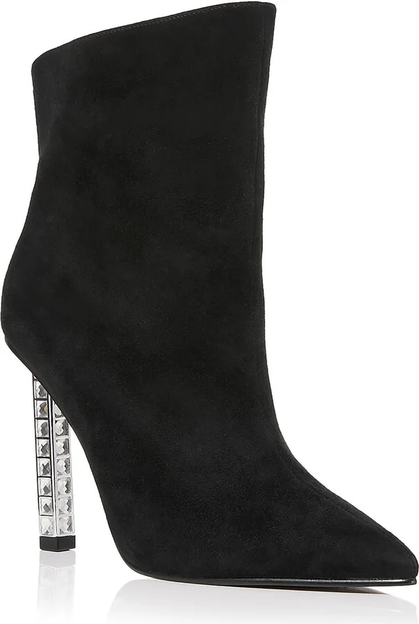 PERIN Womens Suede Pointed toe Booties