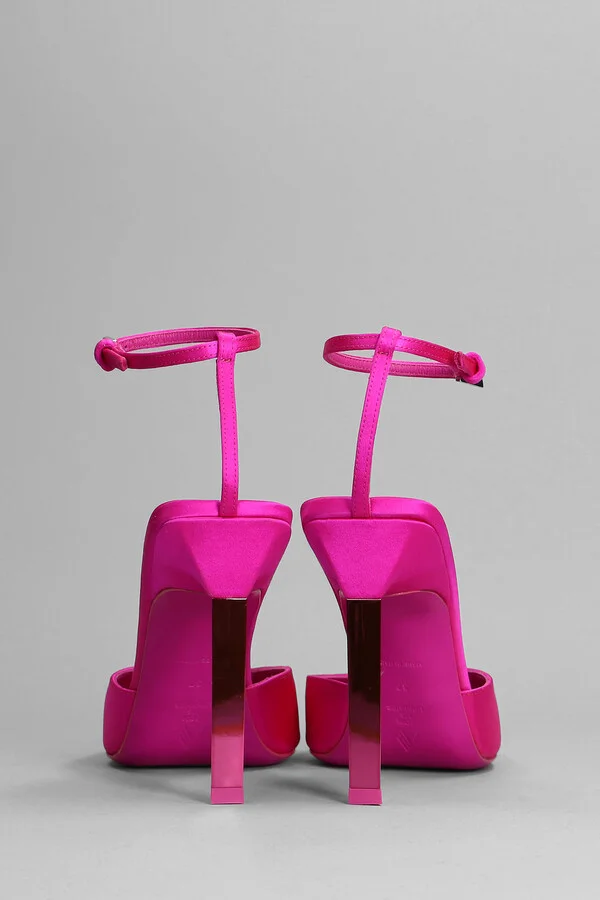 Perine Pumps In Fuxia Satin - Image 4