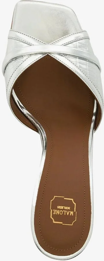 Perla 70 Metallic Mules in Leather - Image 2