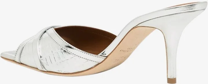 Perla 70 Metallic Mules in Leather - Image 3
