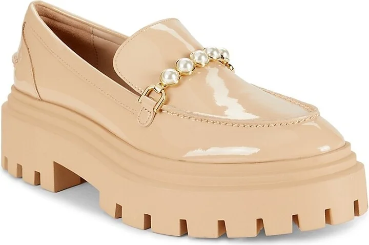 Perla Embellished Leather Loafers - Image 2