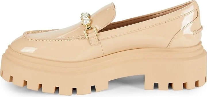 Perla Embellished Leather Loafers - Image 4