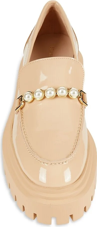 Perla Embellished Leather Loafers - Image 5