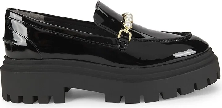 Perla Embellished Leather Loafers