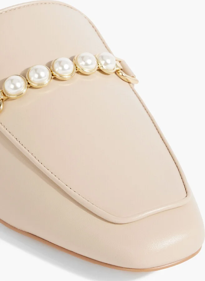 Perla embellished leather mules - Image 7