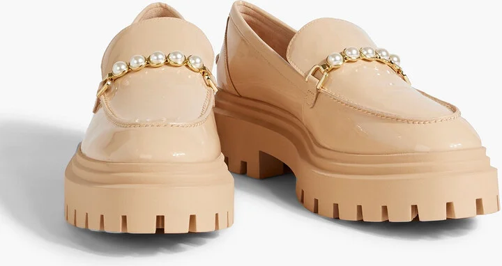 Perla embellished patent-leather platform loafers - Image 2