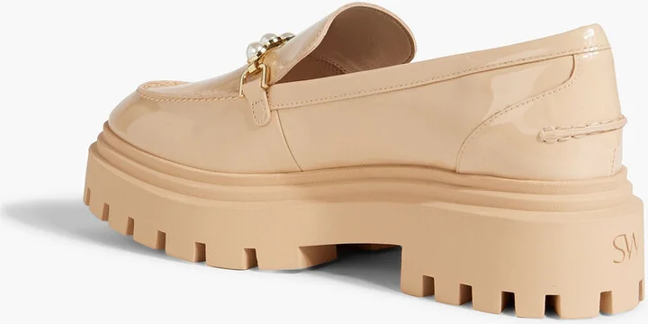 Perla embellished patent-leather platform loafers - Image 3