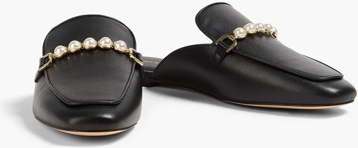 Perla faux pearl-embellished leather slippers - Image 2