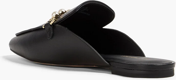 Perla faux pearl-embellished leather slippers - Image 3