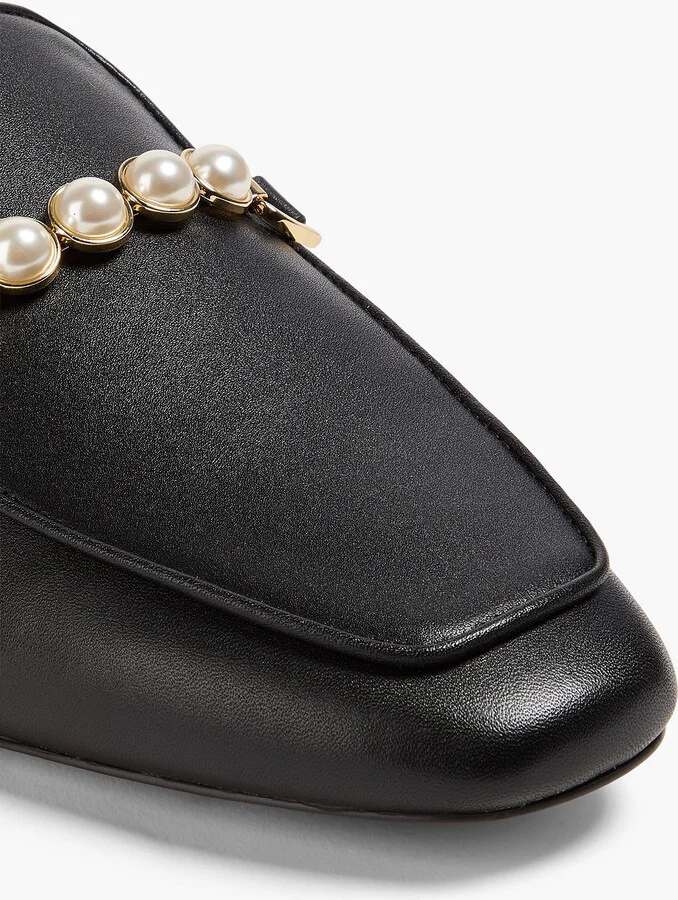 Perla faux pearl-embellished leather slippers - Image 4