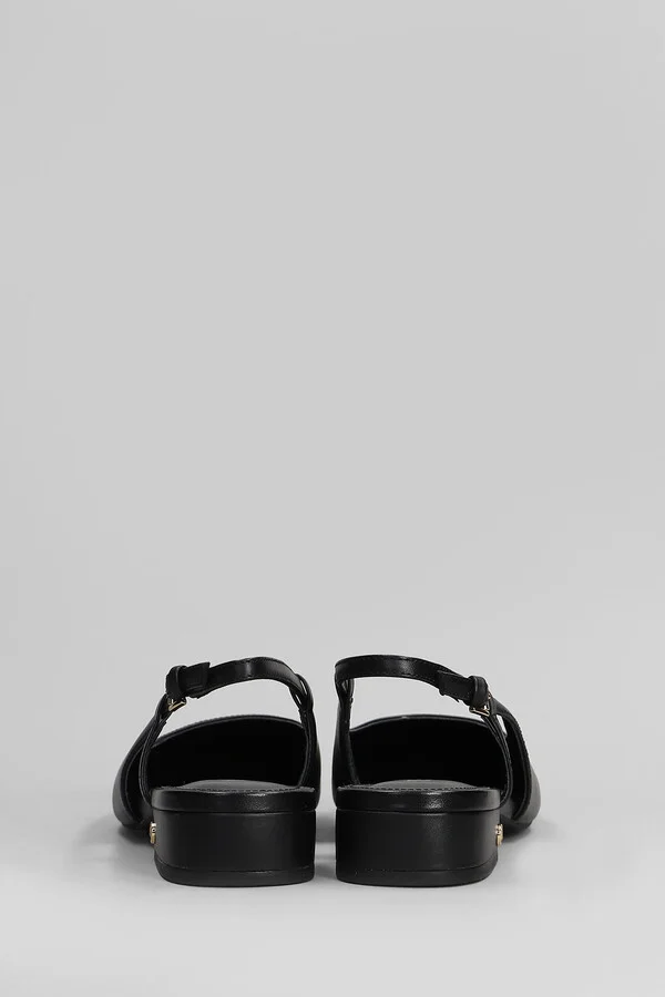 Perla Flex Sling Fla Ballet Flats In Black Leather - Image 4