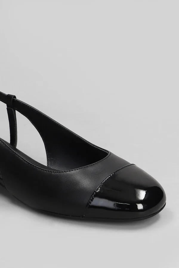 Perla Flex Sling Fla Ballet Flats In Black Leather - Image 5