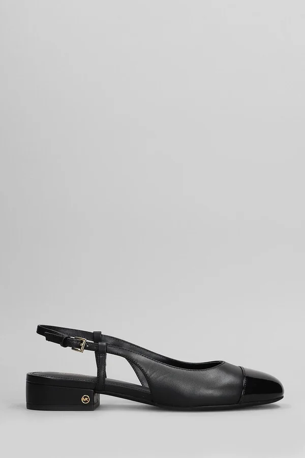 Perla Flex Sling Fla Ballet Flats In Black Leather