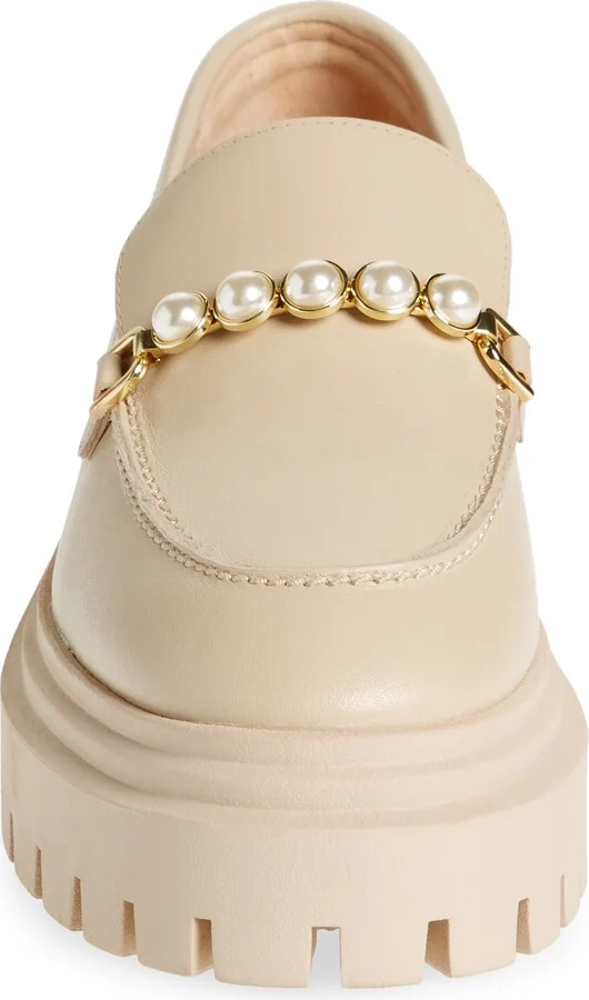 Perla Imitation Pearl Lug Sole Loafer - Image 4