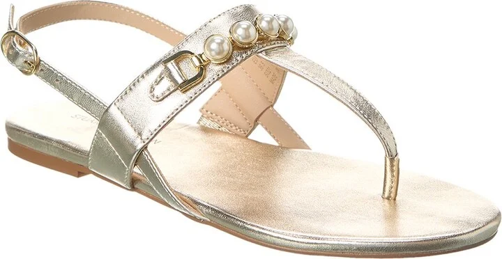 Perla T-Strap Leather Sandal