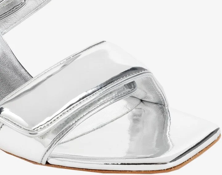 Perni 90 Sandals in Metallic Nappa Leather - Image 3