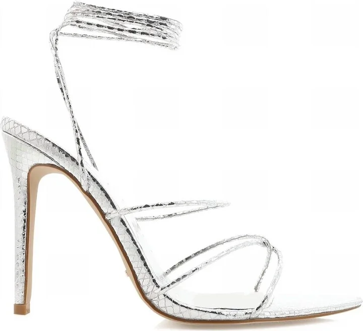 Perouze Heels In Silver Scale