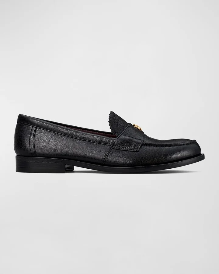 Perri Leather Mini Medallion Loafers