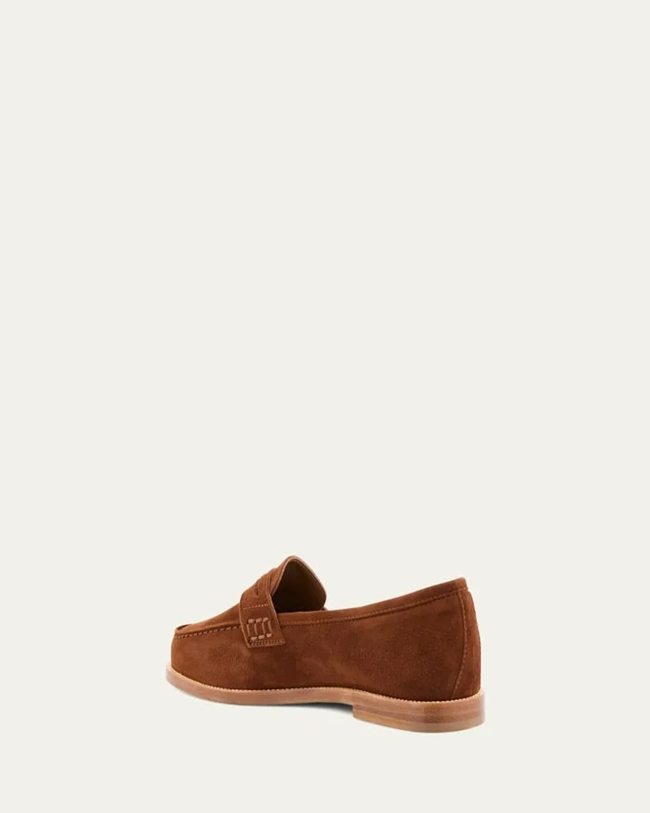 Perrita Classic Suede Penny Loafers - Image 2