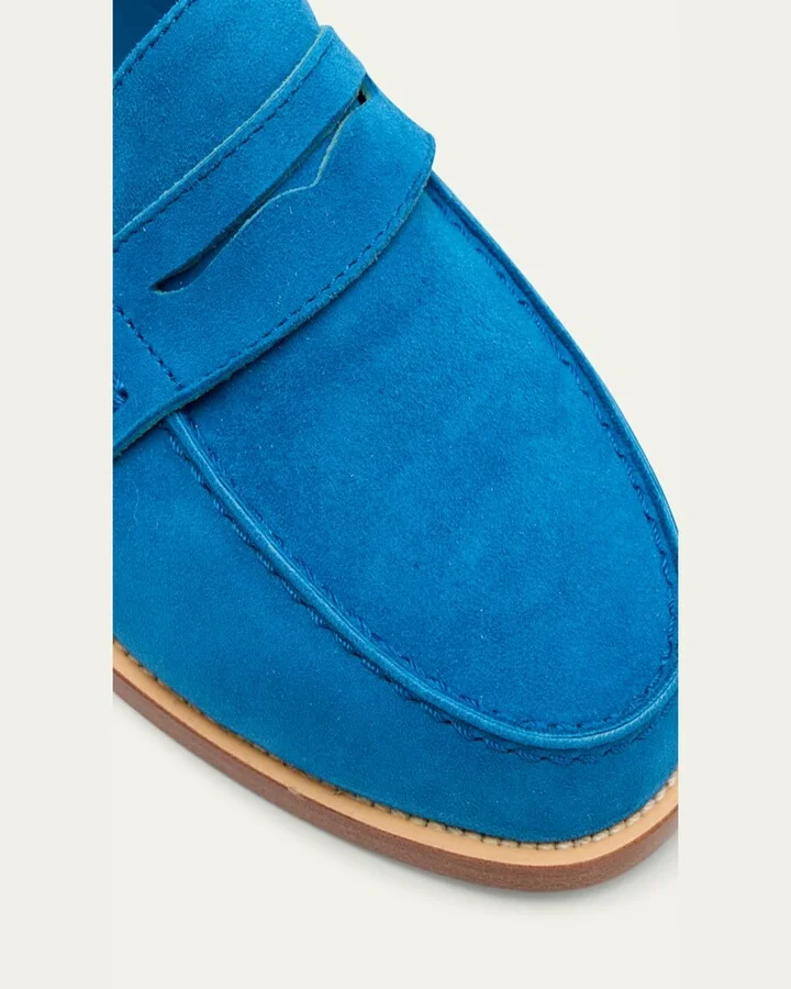 Perrita Classic Suede Penny Loafers - Image 7