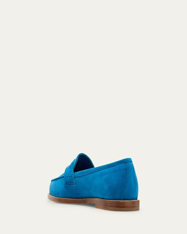 Perrita Classic Suede Penny Loafers - Image 8