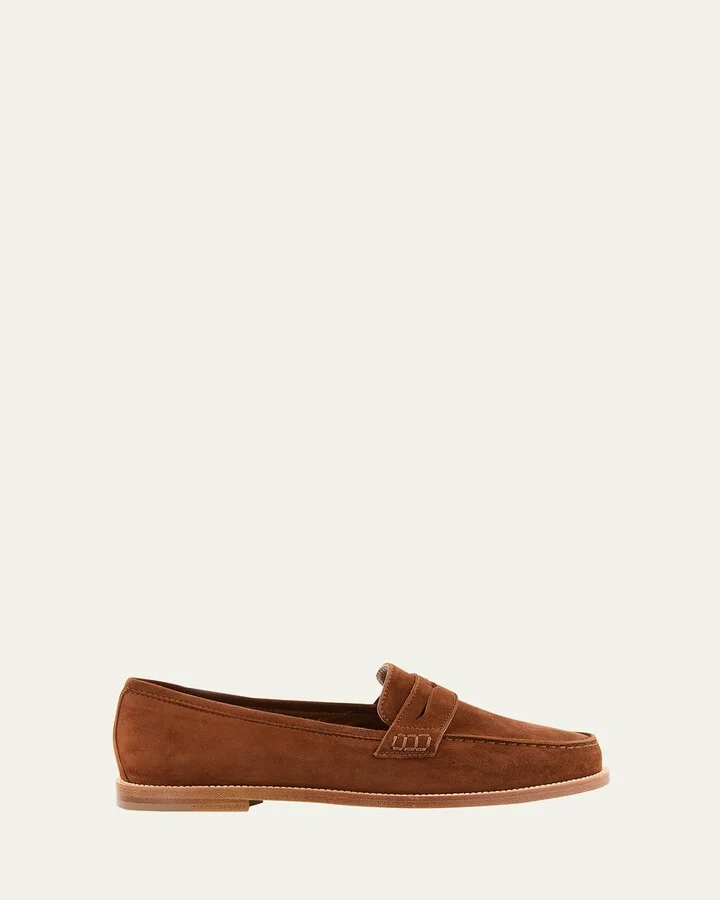 Perrita Classic Suede Penny Loafers