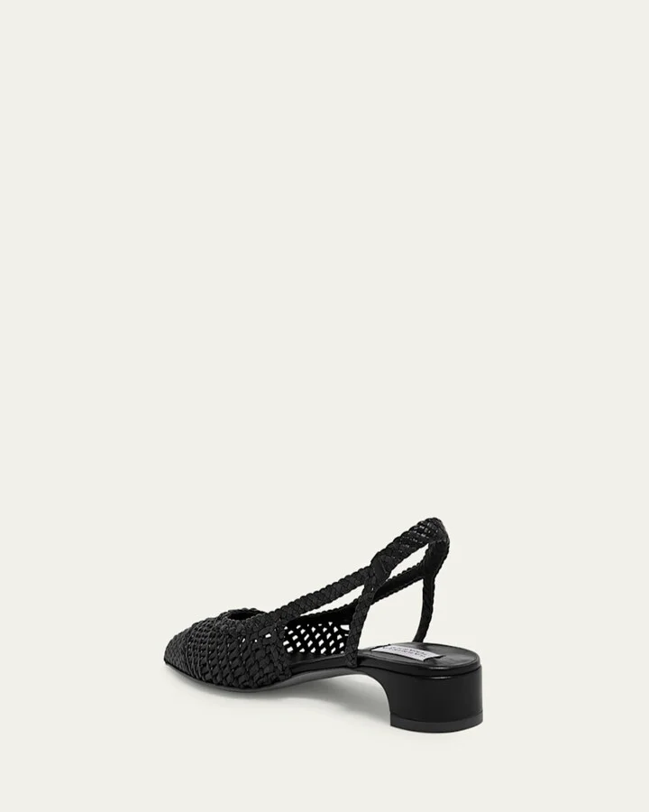 Perro Woven Leather Slingback Ballerina Flats - Image 2