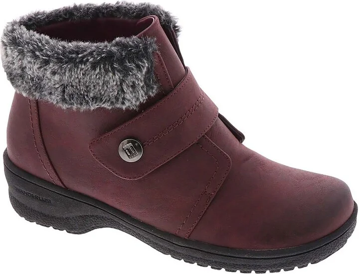 Perth Womens Faux Leather Faux Fur Lined Ankle Boots