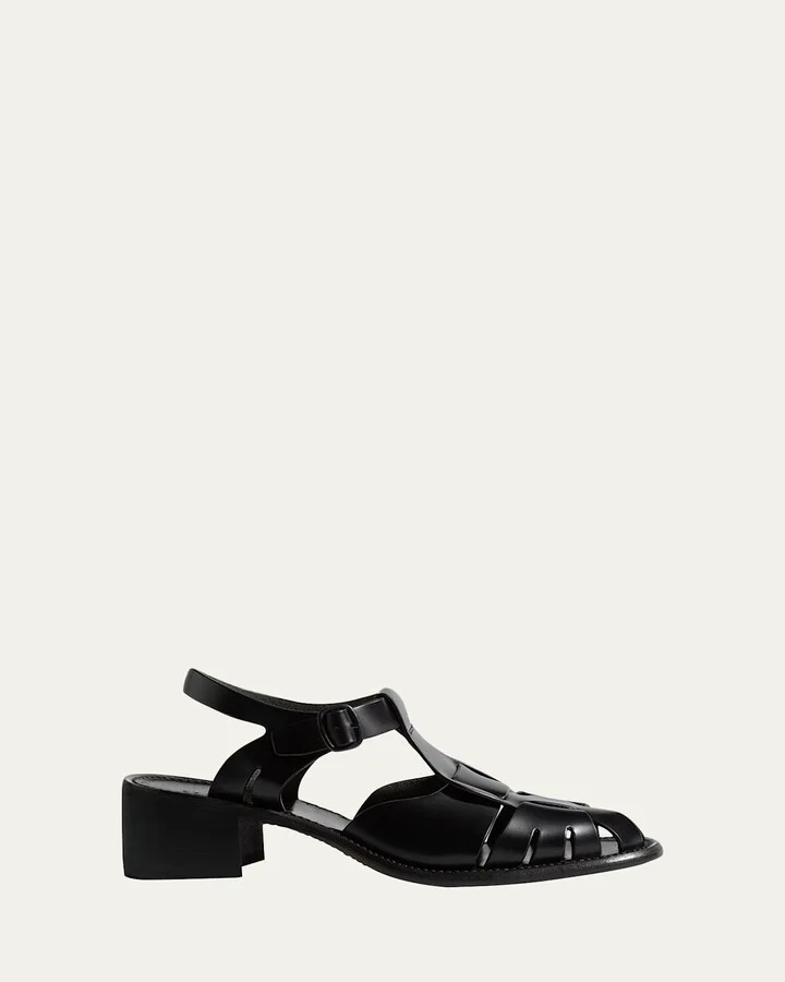 Pesca Leather Heeled Fisherman Sandals
